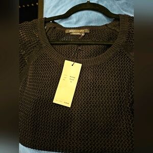 NWT BCBG Black Textured Knit Top - XL